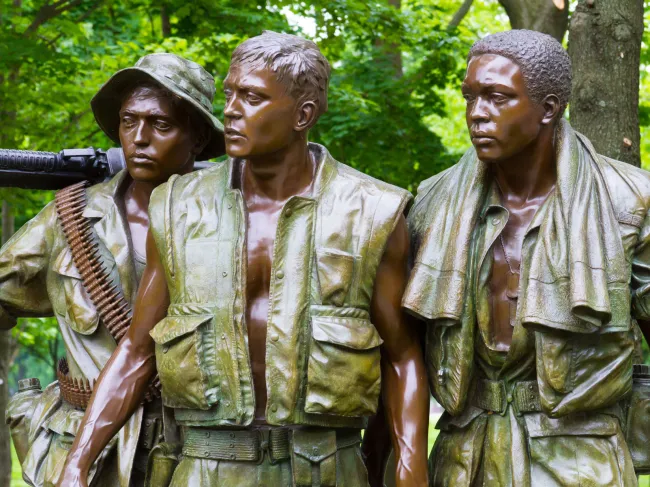 "The Three Soldiers" statue at the Vietnam Veterans Memorial